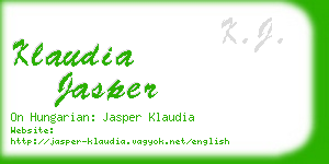 klaudia jasper business card